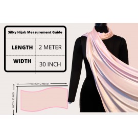 Nazneen silky shiny hosiery 2 miters ling Baby pink hijab com scarf