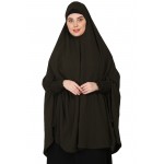 Nazneen stretchable Jeresy smoking at  sleeve  Jilbab cum prayer khimar  Hijab (BLACK)