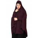 Nazneen Smoking sleeve instant ready to wear  Jilbab cum Khimer Hijab (WINE)