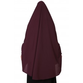 Nazneen Smoking sleeve instant ready to wear  Jilbab cum Khimer Hijab (WINE)