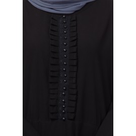Nazneen Pleats and Beads with Bell sleeve  Abaya