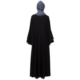 Nazneen Pleats and Beads with Bell sleeve  Abaya