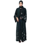 Nazneen Front Open Front Back sleeve with Hijab Embroidered Abaya cum Kaftan