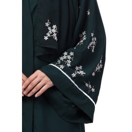 Nazneen Front Open Front Back sleeve with Hijab Embroidered Abaya cum Kaftan