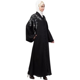 Nazneen Front Back hand embroidered Front open Dubai Abaya