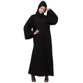 Nazneen all over Star embroidery  bell sleeve Abaya