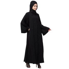 Nazneen all over Star embroidery  bell sleeve Abaya