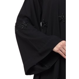 Nazneen all over Star embroidery  bell sleeve Abaya