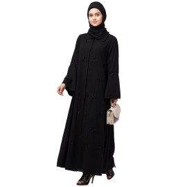 Nazneen all over Star embroidery  bell sleeve Abaya