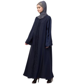 Nazneen front Open  one side hand work Abaya