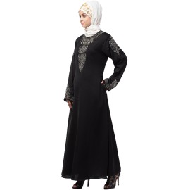 Nazneen Front and Sleeve Hand work A line Party Abaya