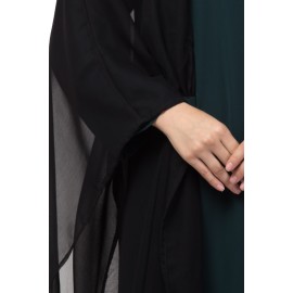 Nazneen contrast double layers Abaya