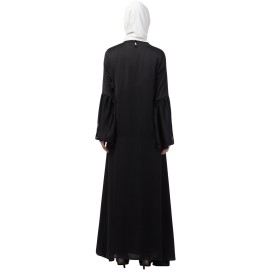 Nazneen hand embroidery on front and bell sleeve  A line Abaya