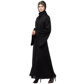 Nazneen hand work front and back Front open Dubai Abaya