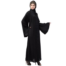 Nazneen hand work front and back Front open Dubai Abaya