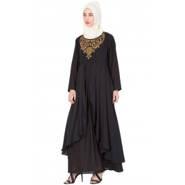 Nazneen Neck Embroidered Party Abaya