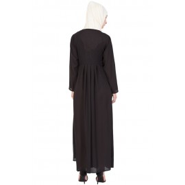 Nazneen Neck Embroidered Party Abaya