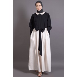 NAZNEEN EMBROIDERED  PETER PAN COLLAR Party Abaya