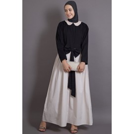 NAZNEEN EMBROIDERED  PETER PAN COLLAR Party Abaya