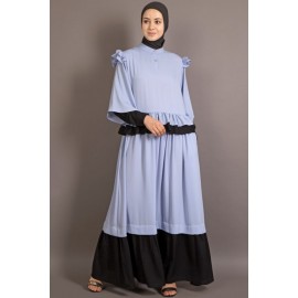 NAZNEEN Contrast Frilled Funky Abaya