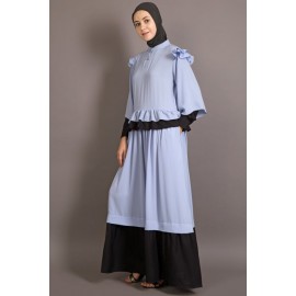 NAZNEEN Contrast Frilled Funky Abaya