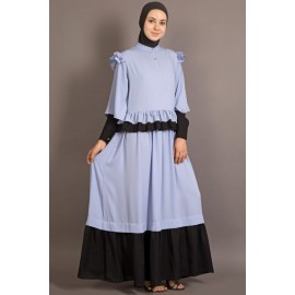 NAZNEEN Contrast Frilled Funky Abaya