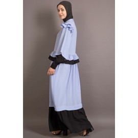 NAZNEEN Contrast Frilled Funky Abaya