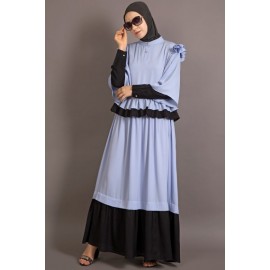 NAZNEEN Contrast Frilled Funky Abaya