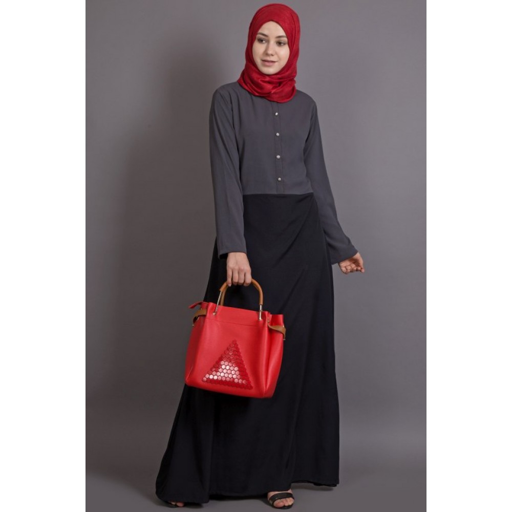 NAZNEEN Contrast Body Daily Wear Abaya