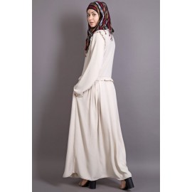 Nazneen Raw/Frayed Edge Pleats at Waist Funky Abaya