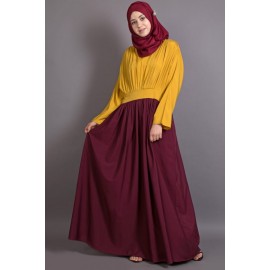 Nazneen Pleated Contrast Casual Chic Abaya