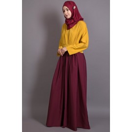 Nazneen Pleated Contrast Casual Chic Abaya