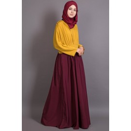 Nazneen Pleated Contrast Casual Chic Abaya