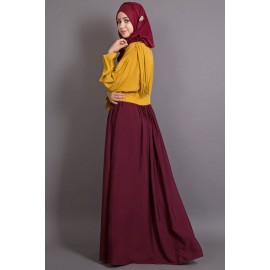 Nazneen Pleated Contrast Casual Chic Abaya