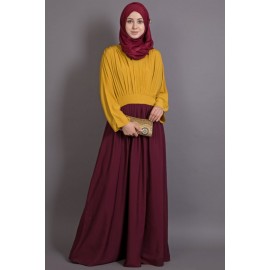 Nazneen Pleated Contrast Casual Chic Abaya