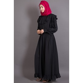 Nazneen Frilled Trendy Bohemian Abaya