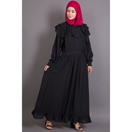 Nazneen Frilled Trendy Bohemian Abaya