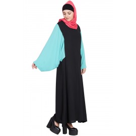 Nazneen Contrast Sleeve Casual Abaya