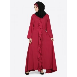 Nazneen Front Frill Casual Abaya