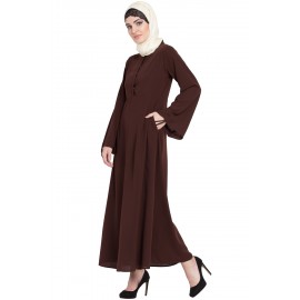 Nazneen Front Placket Till Waist Casual Abaya