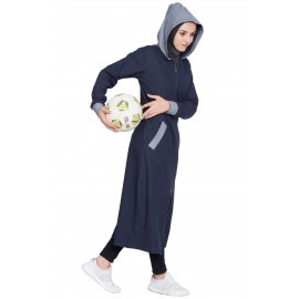 Nazneen Front Open With Hood Jersey Sports Abaya