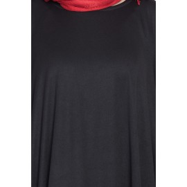 Nazneen Kaftan Style Contrast Black Grey Irani Abaya