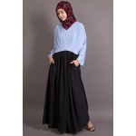 Nazneen Pleated Contrast Casual Chic Abaya