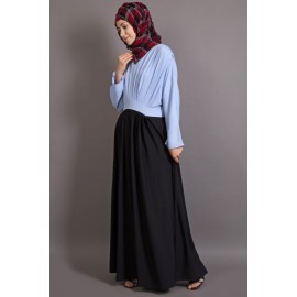 Nazneen Pleated Contrast Casual Chic Abaya