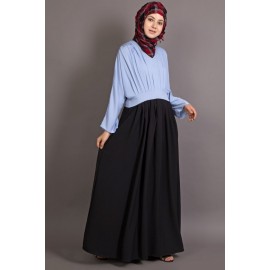 Nazneen Pleated Contrast Casual Chic Abaya