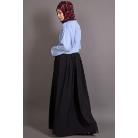 Nazneen Pleated Contrast Casual Chic Abaya