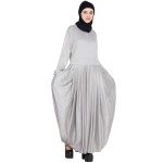 Nazneen Pleating At Waist Stretchable Knits Travel Abaya