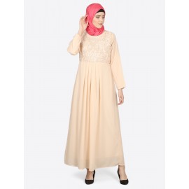 NAZNEEN EMBELISHED PEACH BURQOWN