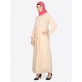 NAZNEEN EMBELISHED PEACH BURQOWN