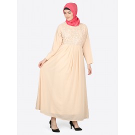 NAZNEEN EMBELISHED PEACH BURQOWN